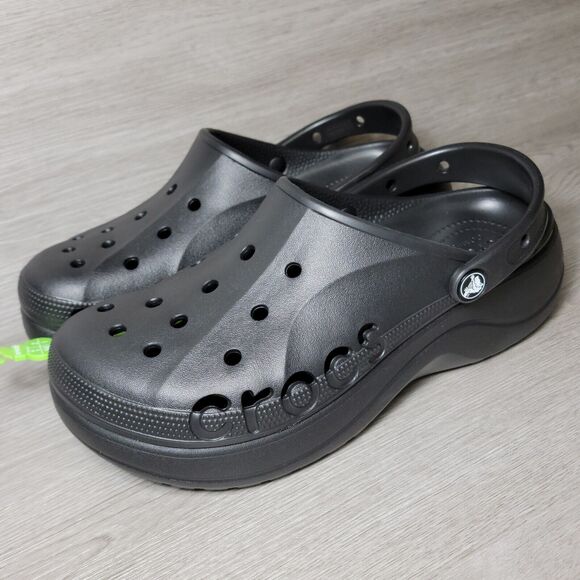 Crocs Women's Baya Platform Clog Slip On Comfort Sandal Shoes Size 11 Black New - Picture 3 of 11